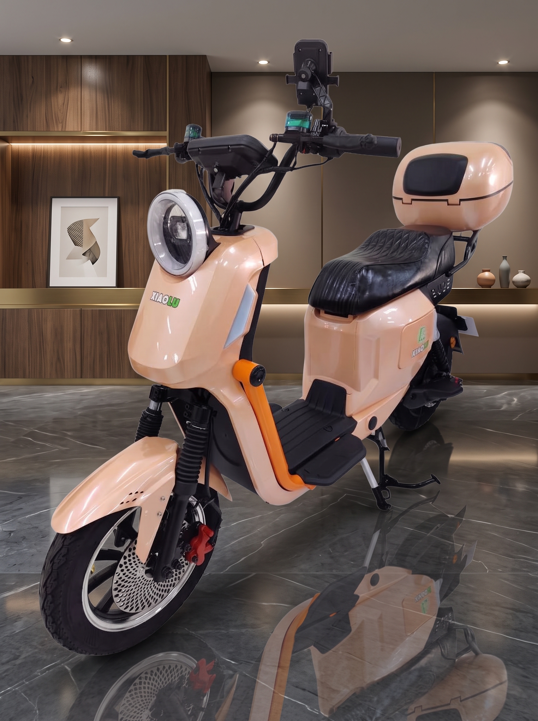 Scooter elétrica em tom rosé