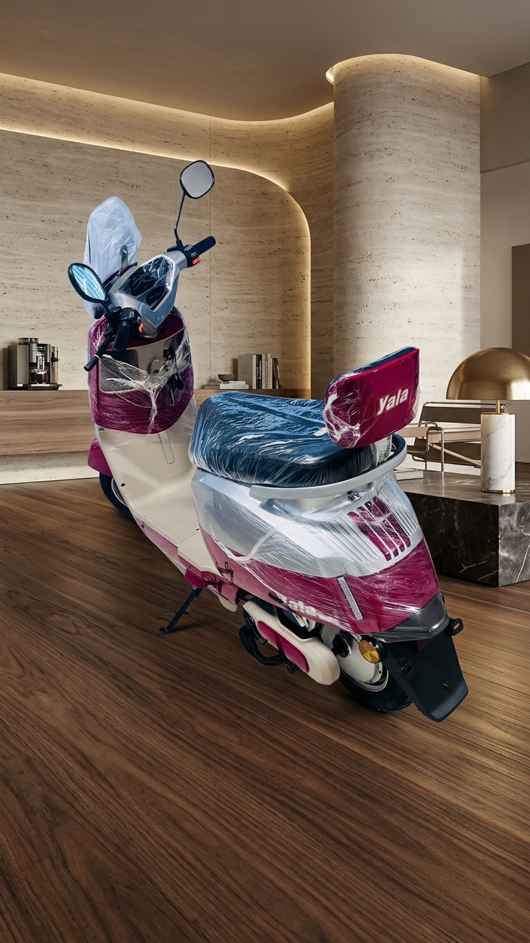Scooter urbana confortável em ambiente de showroom